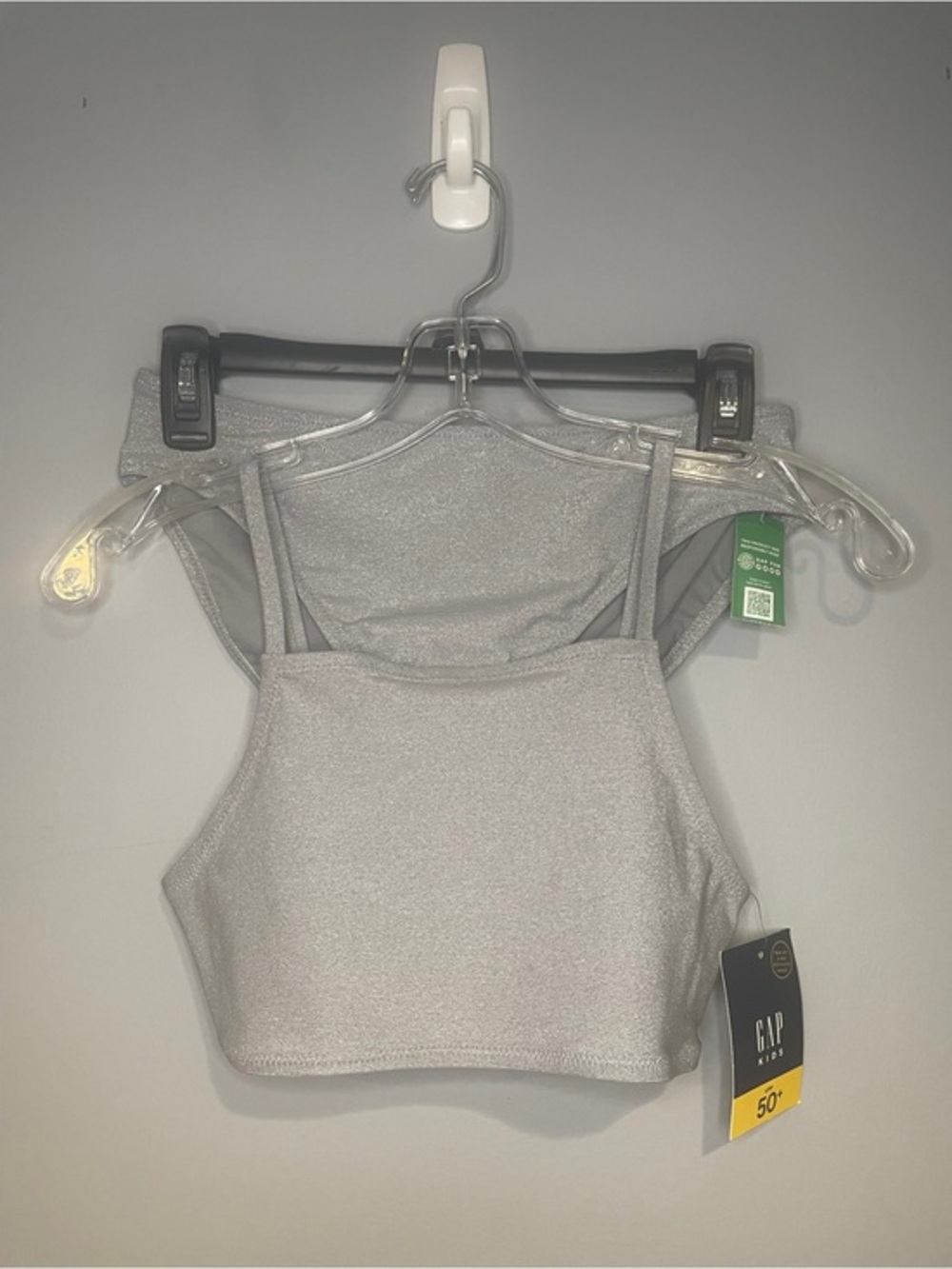 GAP Kids Bikini Swim Two-Piece Set Gray Sparkle Size XXL 14-16